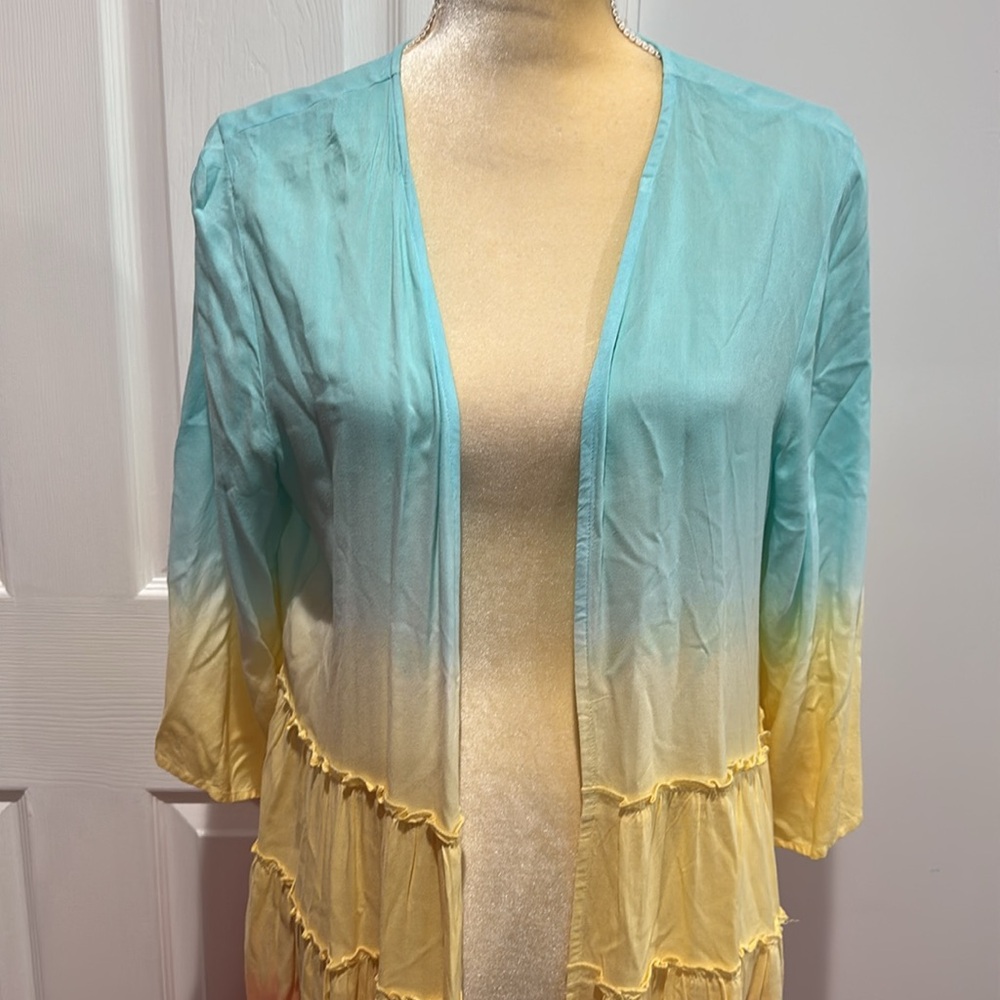 Soft Surroundings Calorosa Tie Dye Topper Duster Cover Up Cardigan Size M - Picture 10 of 14